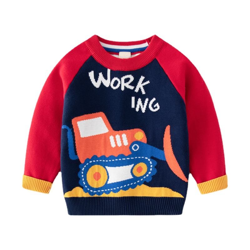 kids sweater baby knitwear pullover cartoon knit jumper boys Jacquard sweater cotton baby  sweater